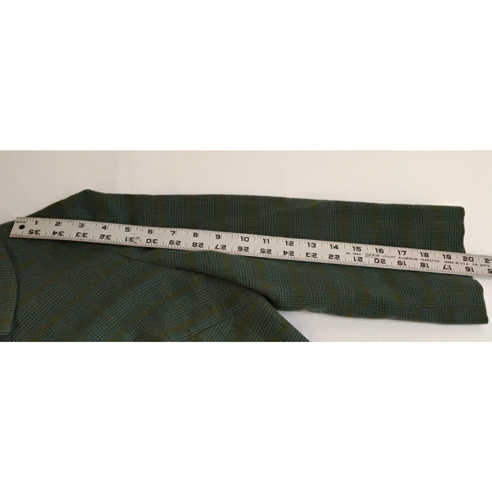 Pendleton Skirt Suit Set Women's 14 Green Plaid 100% Virgin Wool 1960s #Z5719 - Picture 15 of 16